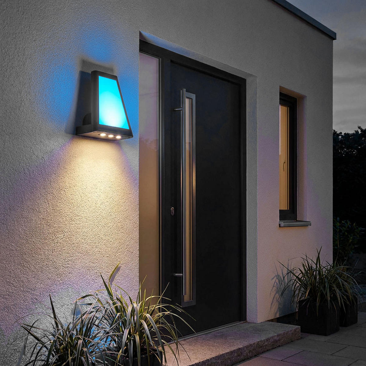 LED AUSSEN-WANDLEUCHTE Alu Anthrazit - Anthrazit, Metall (22/25/11.4cm)