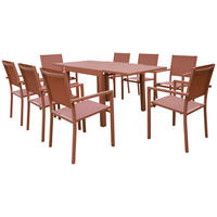 GARTENMÖBEL Venezia Terracotta 90/180 cm 8 Plätze - Orange, Metall - Happy Garden