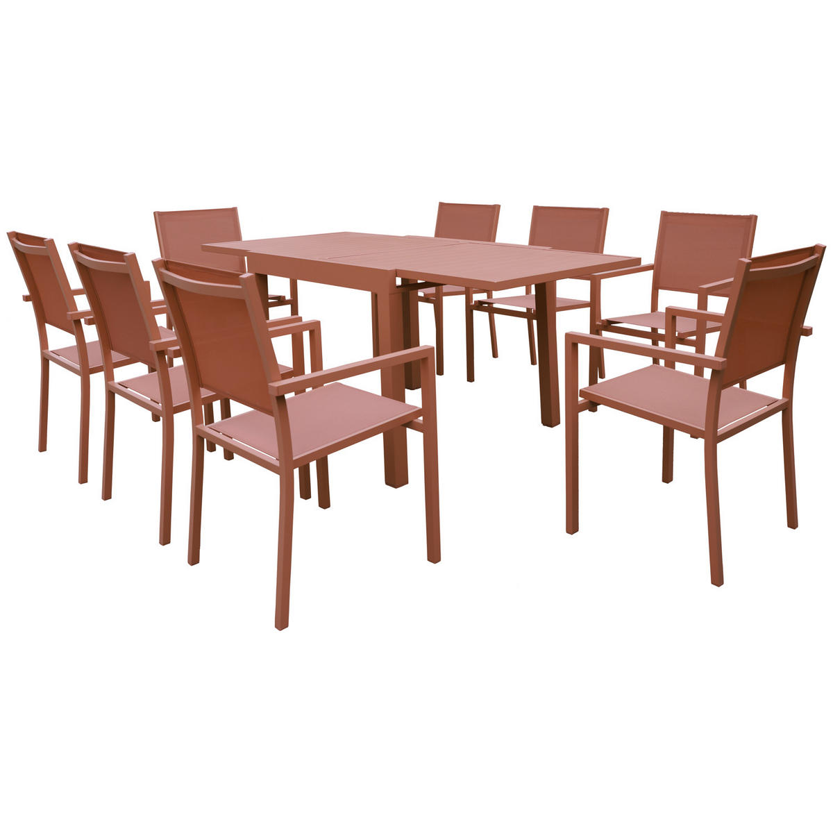 GARTENMÖBEL Venezia Terracotta 90/180 cm 8 Plätze - Orange, Metall - Happy Garden