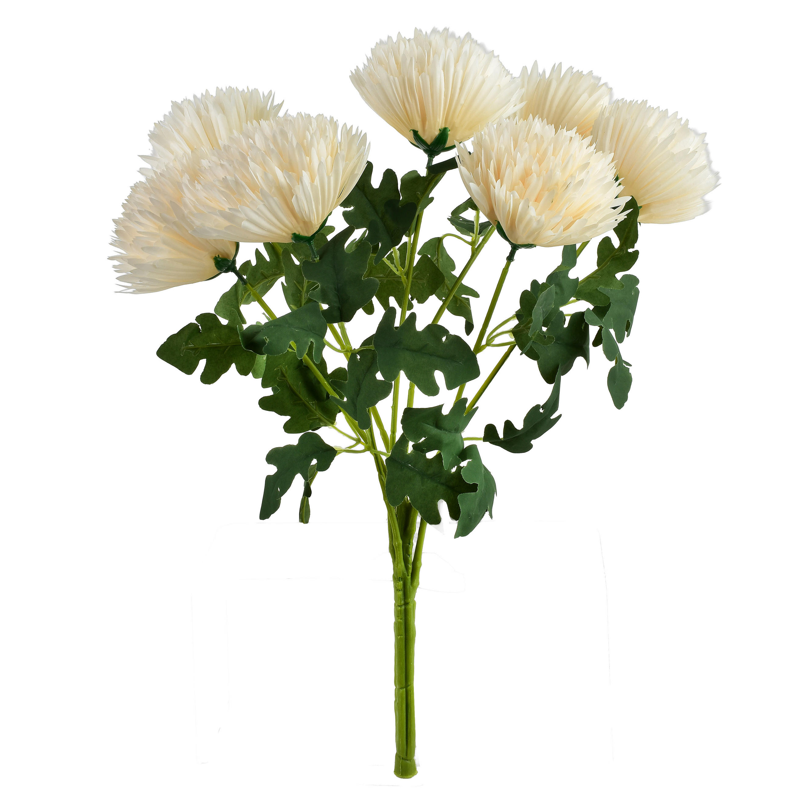 UMELÝ BUKET CHRYZANTÉM VIRIDIS 7 ks 57 cm plast - krémová, plast (57cm) - Mondex