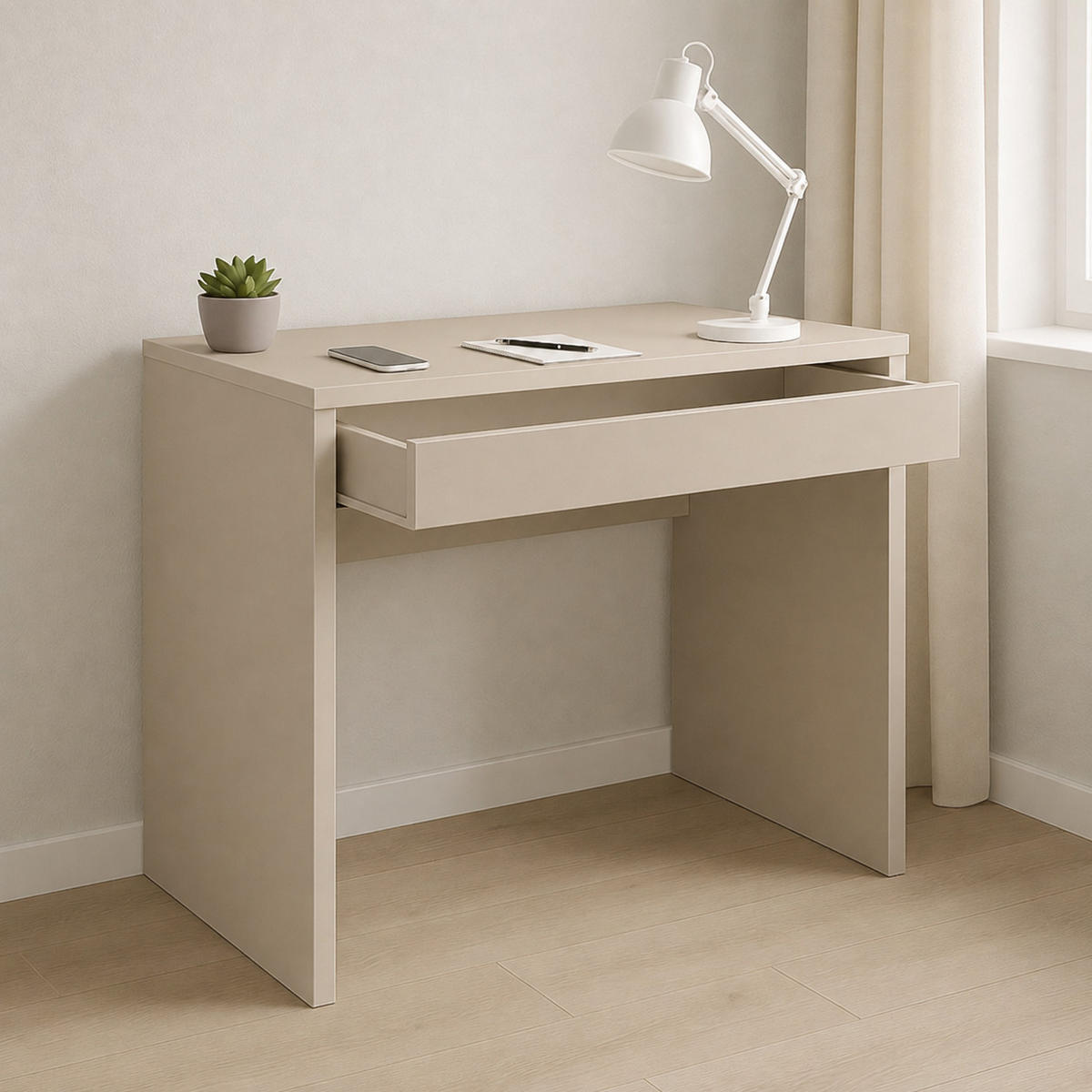 SCHREIBTISCH FORDE BRK1-1S Schublade Kaschmir - Kaschmir, Holzwerkstoff/Kunststoff (50/75/75cm) - Komodee