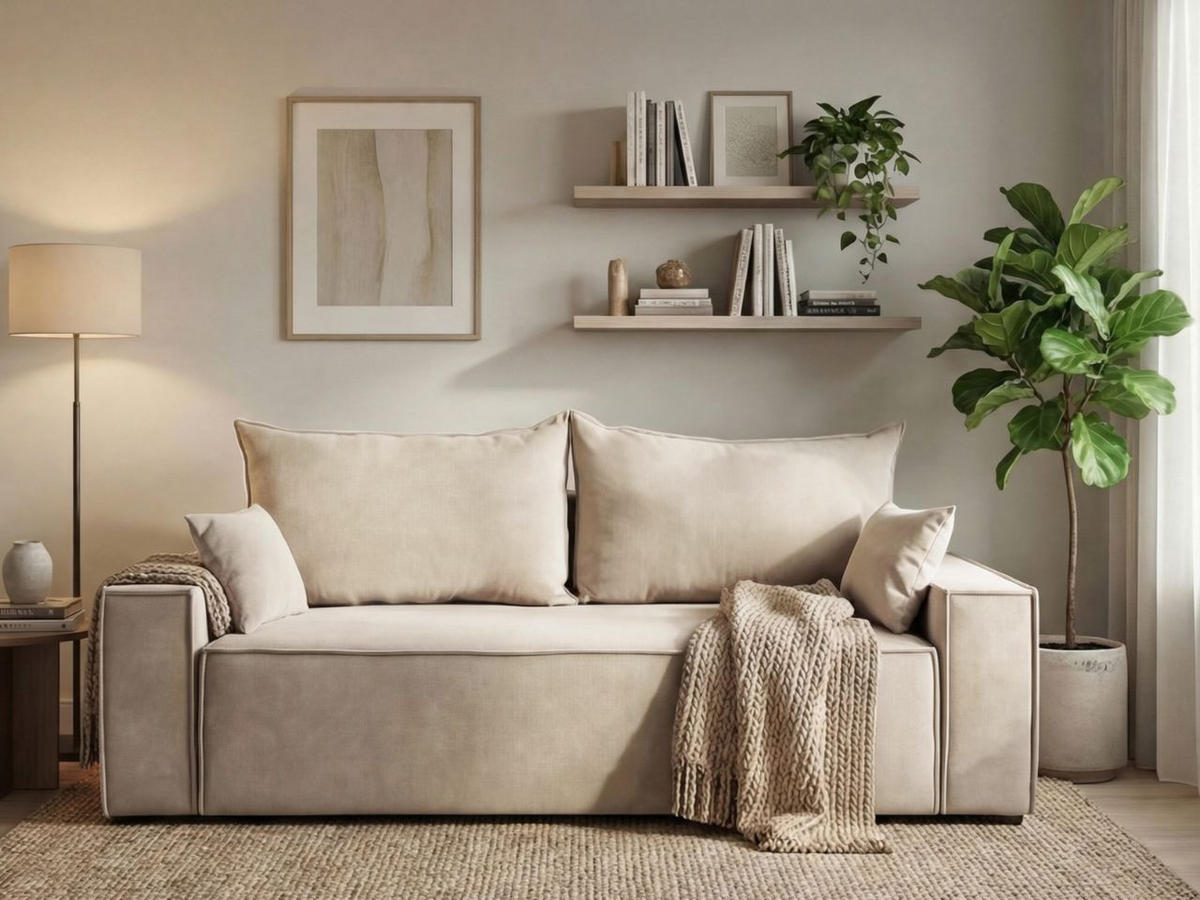 SOFA 230/90/70 Beige Sivra - Beige, Kunststoff/Textil (230/70/90cm) - Graingold