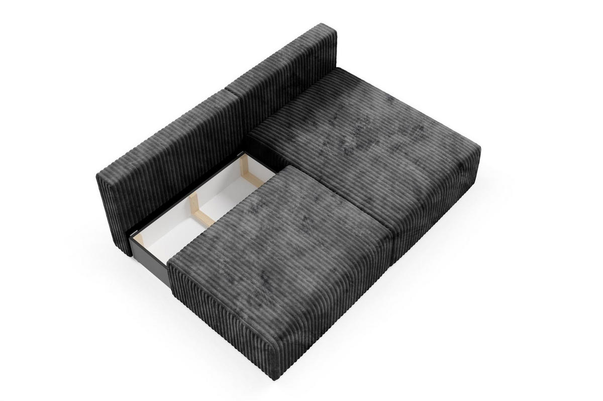 ECKSOFA Natalia Xs - Schwarz, Holzwerkstoff/Textil (210/149cm) - Fun Möbel