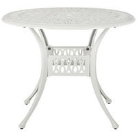 GARTENTISCH cm Metall Weiß Ancona - Weiß, Metall (90/90/72cm) - Beliani
