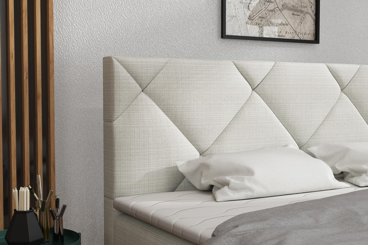 BOXBETT Panama 140x200 Beige - Beige, Textil/Metall (140/200cm) - VLR BEDS