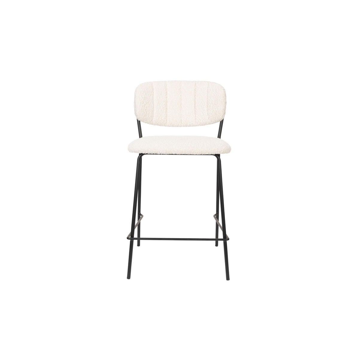 BARHOCKER Jolien 65 cm Schwarz/ Bouclé - 2 er Set - Weiß, Textil (48/89/54cm) - Housecraft Living