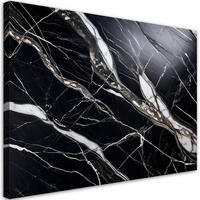 WANDBILD schwarzer und weißer marmorstein - Schwarz, Textil (90/60cm) - Feeby