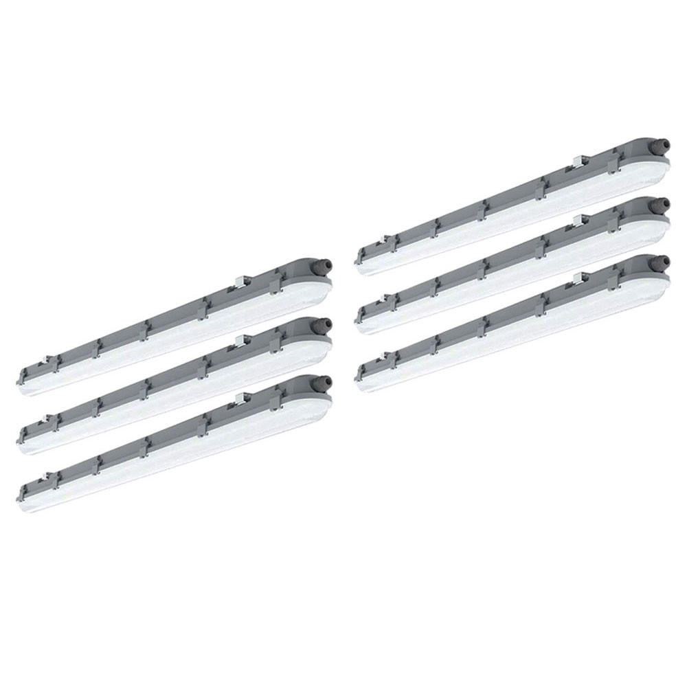 LED DECKENLEUCHTE Grau matt 6er Set - Grau, Kunststoff (120/7.8/7.2cm)