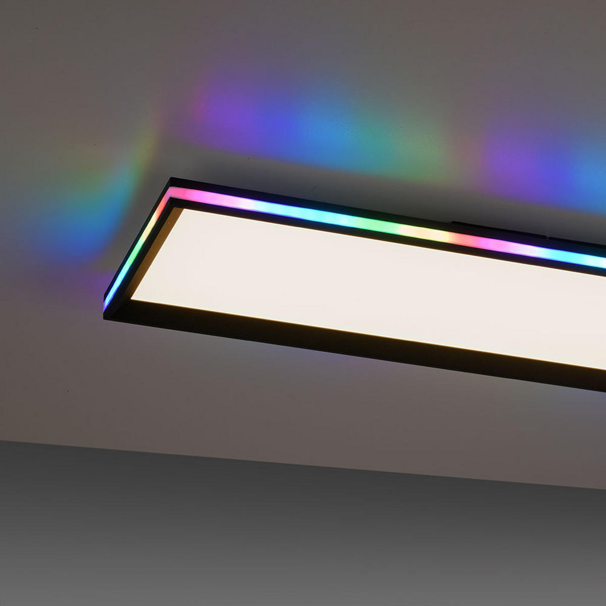 LED DECKENLEUCHTE Schwarz 100 cm - Schwarz, Metall (100/25/6cm)