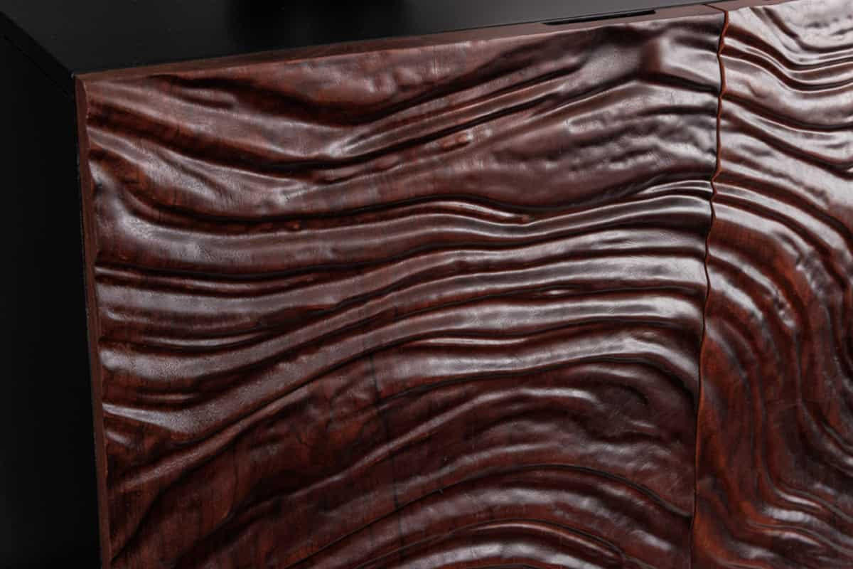 SIDEBOARD FLUID Akazie Braun 175cm - Schwarz/Braun, Holz (175/71/40cm) - riess-ambiente