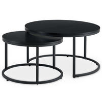 COUCHTISCHSET TOURS 2er Set schwarz/schwarz - Schwarz, Holzwerkstoff (80/80/45cm) - IDIMEX