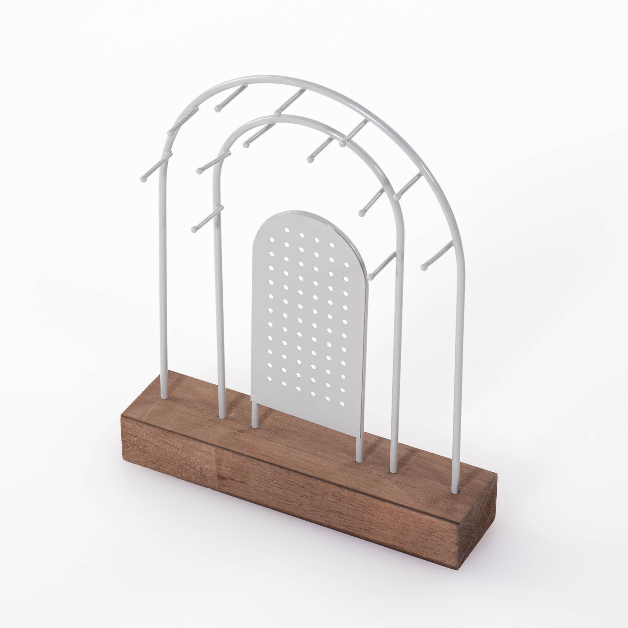 SCHMUCKSTÄNDER Metall 18/4,5 cm - Hellgrau, Metall (18.5/23/4.5cm)