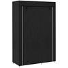 KLEIDERSCHRANK Stoffschrank Faltschrank mit 2 Kleiderstangen, 6 Fächern, Schwarz - Schwarz, Metall (43/162.5/103cm) - HOMCOM