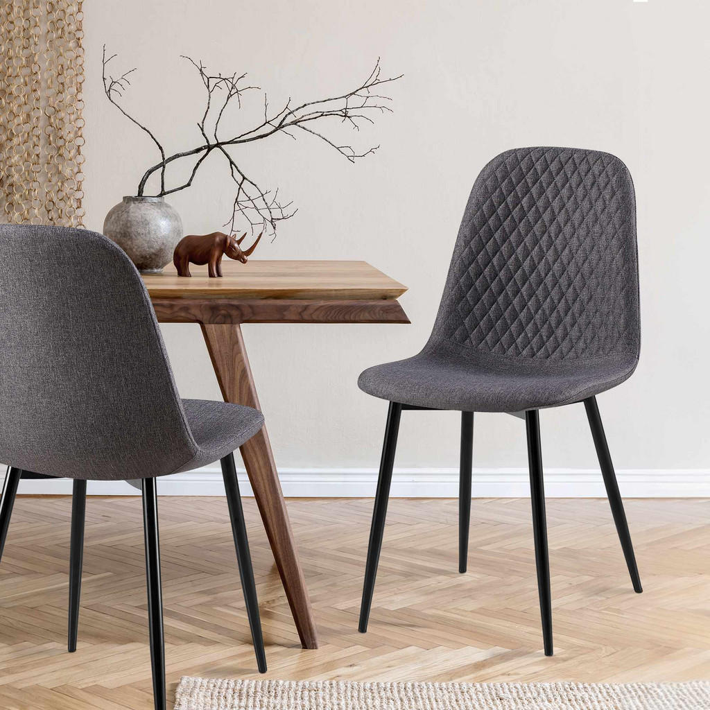 Thumbnail - CLP Stuhl, Dunkelgrau, Textil, 44x88x54 cm, Esszimmer, Stühle, Esszimmerstühle, Vierfußstühle