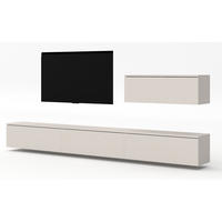 WOHNWAND Loriano IV Beige, Kaschmir 300/68/32 cm Anbauwand - Beige, Holzwerkstoff/Kunststoff (300/68/32cm) - AX Living