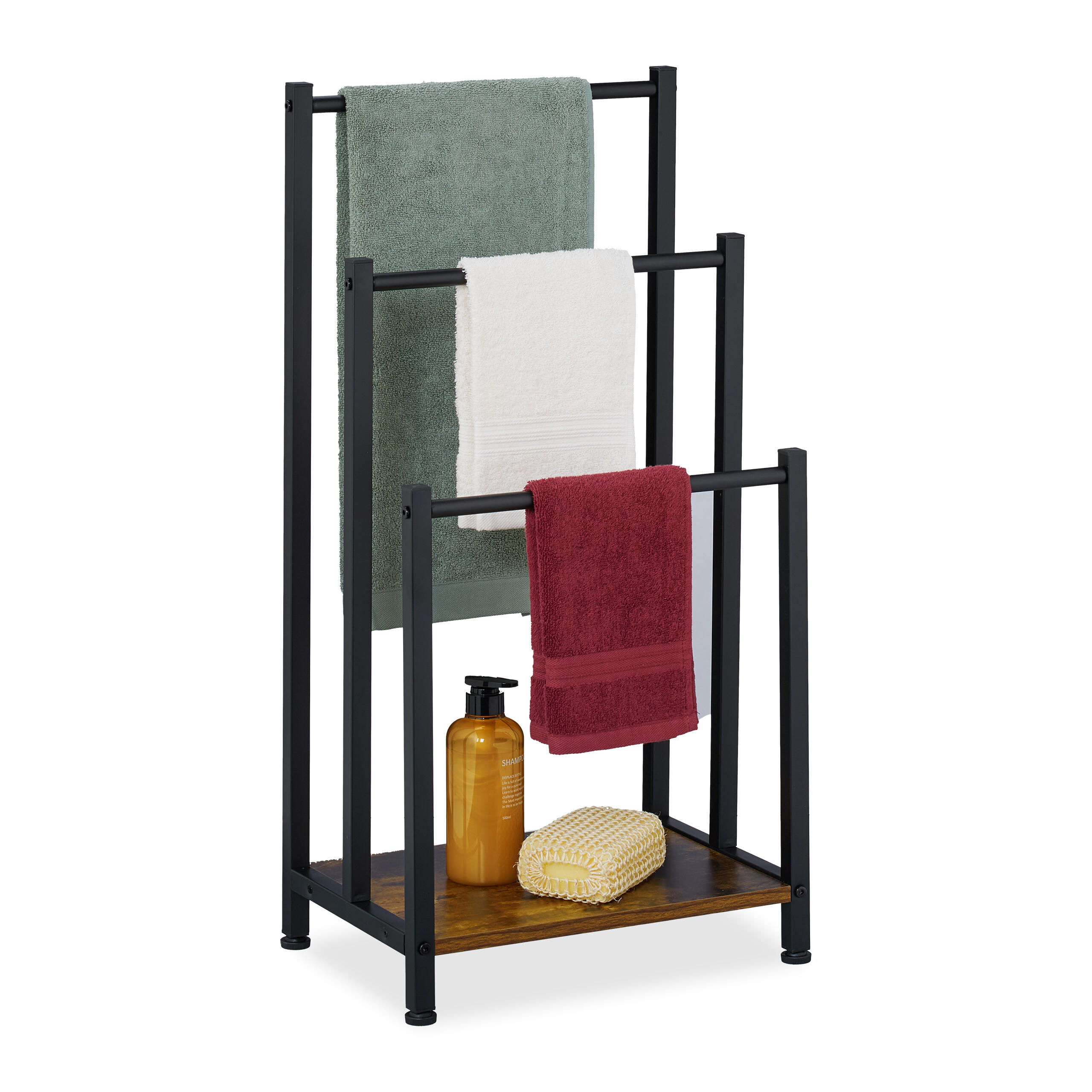HANDTUCHSTÄNDER - Multicolor, Holzwerkstoff/Metall (40/80/28cm) - Relaxdays