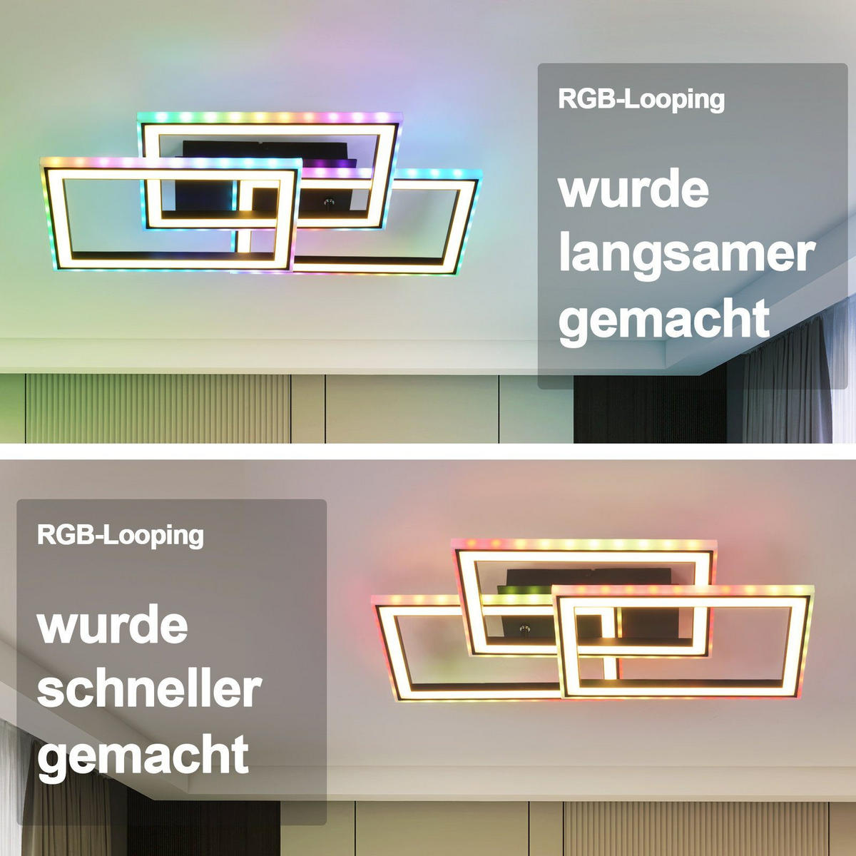 LED-DECKENLEUCHTE Lieselotte 54/34/9 cm - Schwarz, Metall (54/34/9cm) - Nettlife