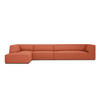 ECKSOFA links Ruby aus strukturiertem Stoff koralle 5 Sitzplätze - Koralle, Textil (180/366cm) - Micadoni