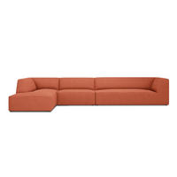 ECKSOFA links Ruby aus strukturiertem Stoff koralle 5 Sitzplätze - Koralle, Textil (180/366cm) - Micadoni