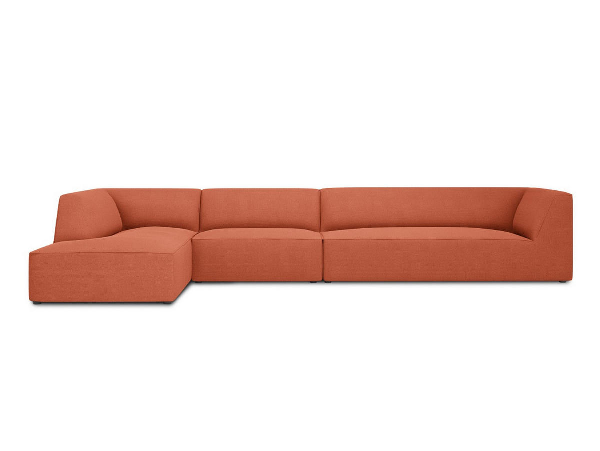 ECKSOFA links Ruby aus strukturiertem Stoff koralle 5 Sitzplätze - Koralle, Textil (180/366cm) - Micadoni