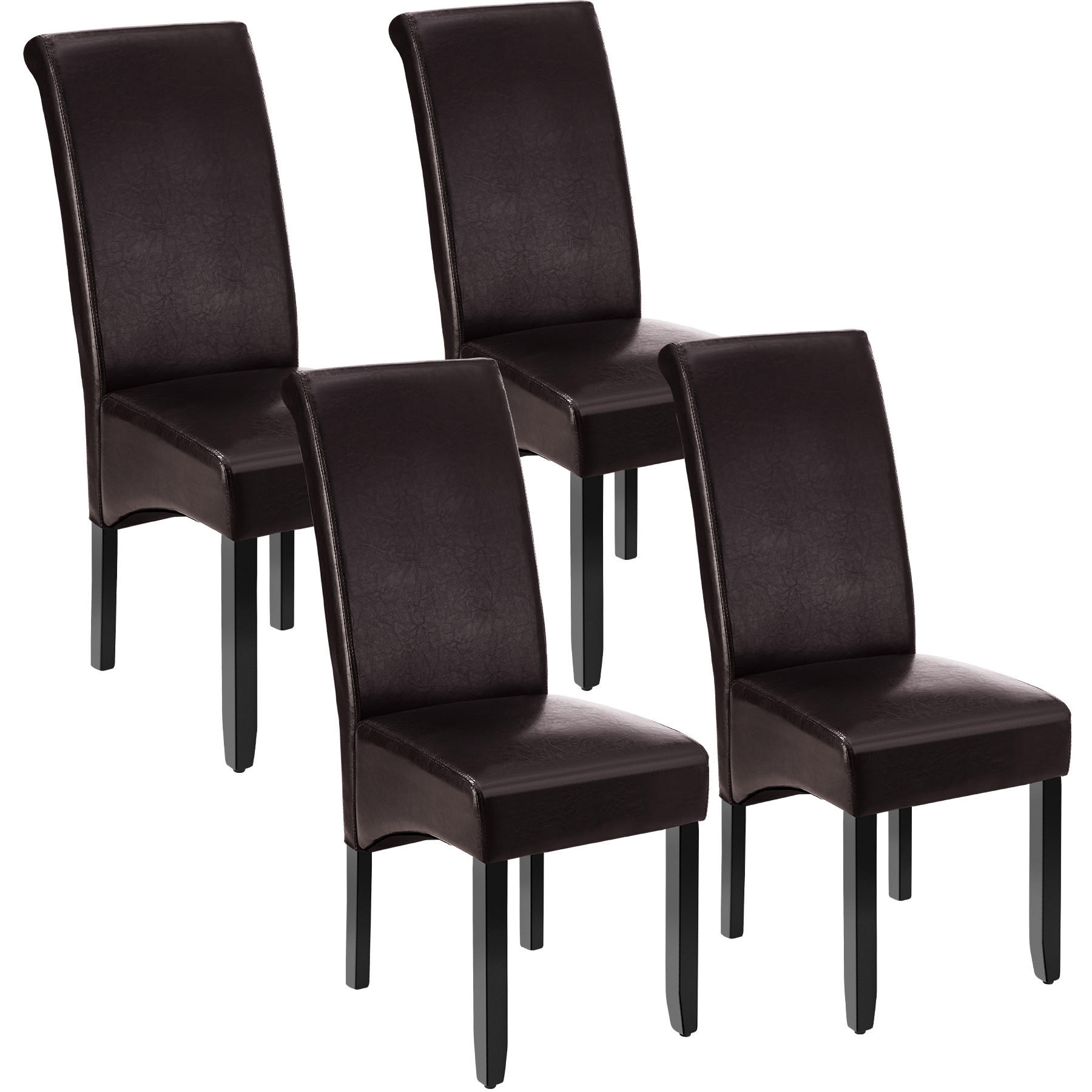 ESSZIMMERSTUHL 4er Set 44 x 63 x 106 cm braun - Dunkelbraun, Textil (44/106/45cm) - tectake