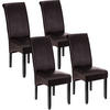 ESSZIMMERSTUHL 4er Set 44 x 63 x 106 cm braun - Dunkelbraun, Textil (44/106/45cm) - tectake