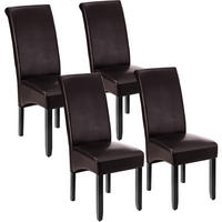 ESSZIMMERSTUHL 4er Set 44 x 63 x 106 cm braun - Dunkelbraun, Textil (44/106/45cm) - tectake