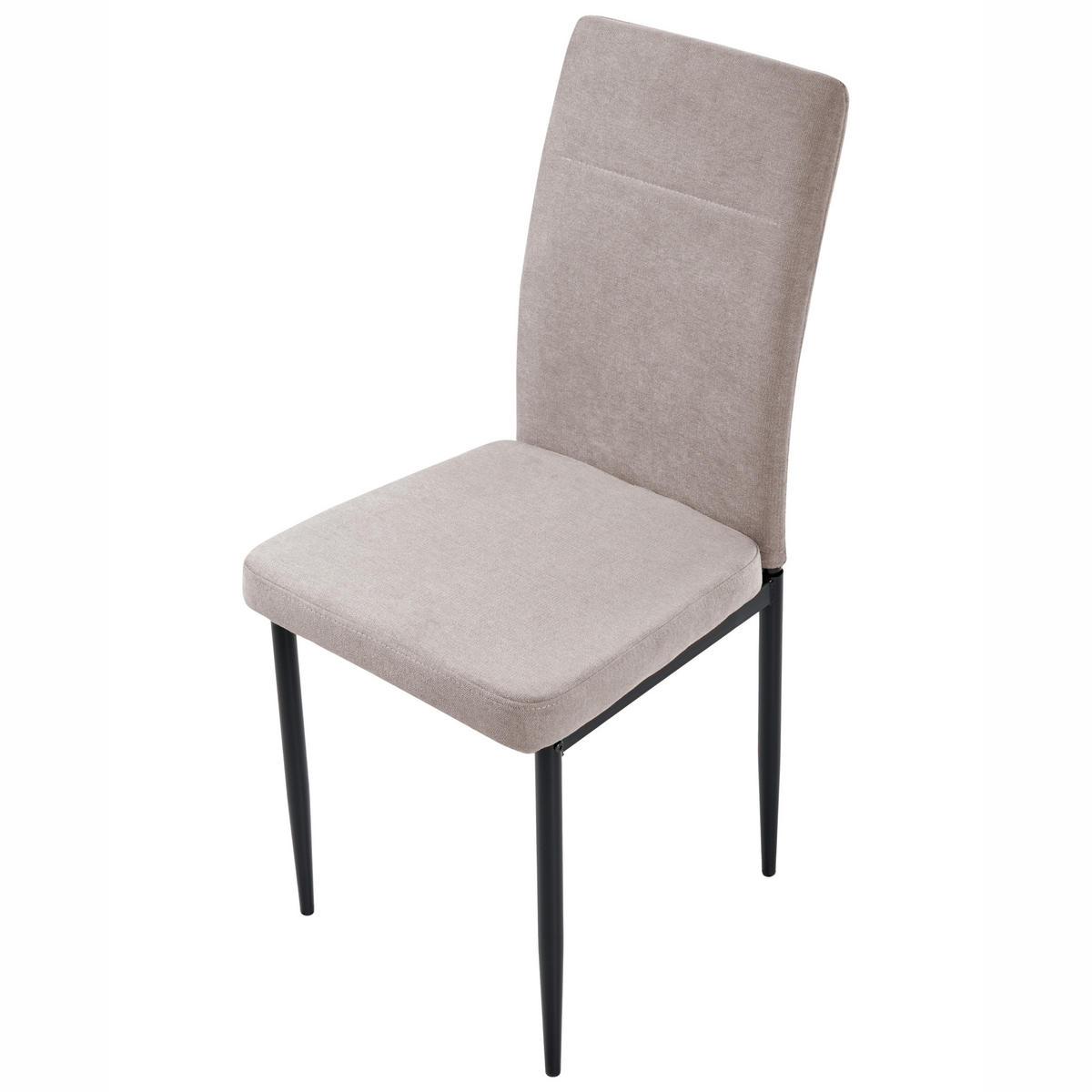 ESSZIMMERSTUHL 4er-Set Taupe Riner - Taupe/Schwarz, Textil (42/94/50cm) - Beliani