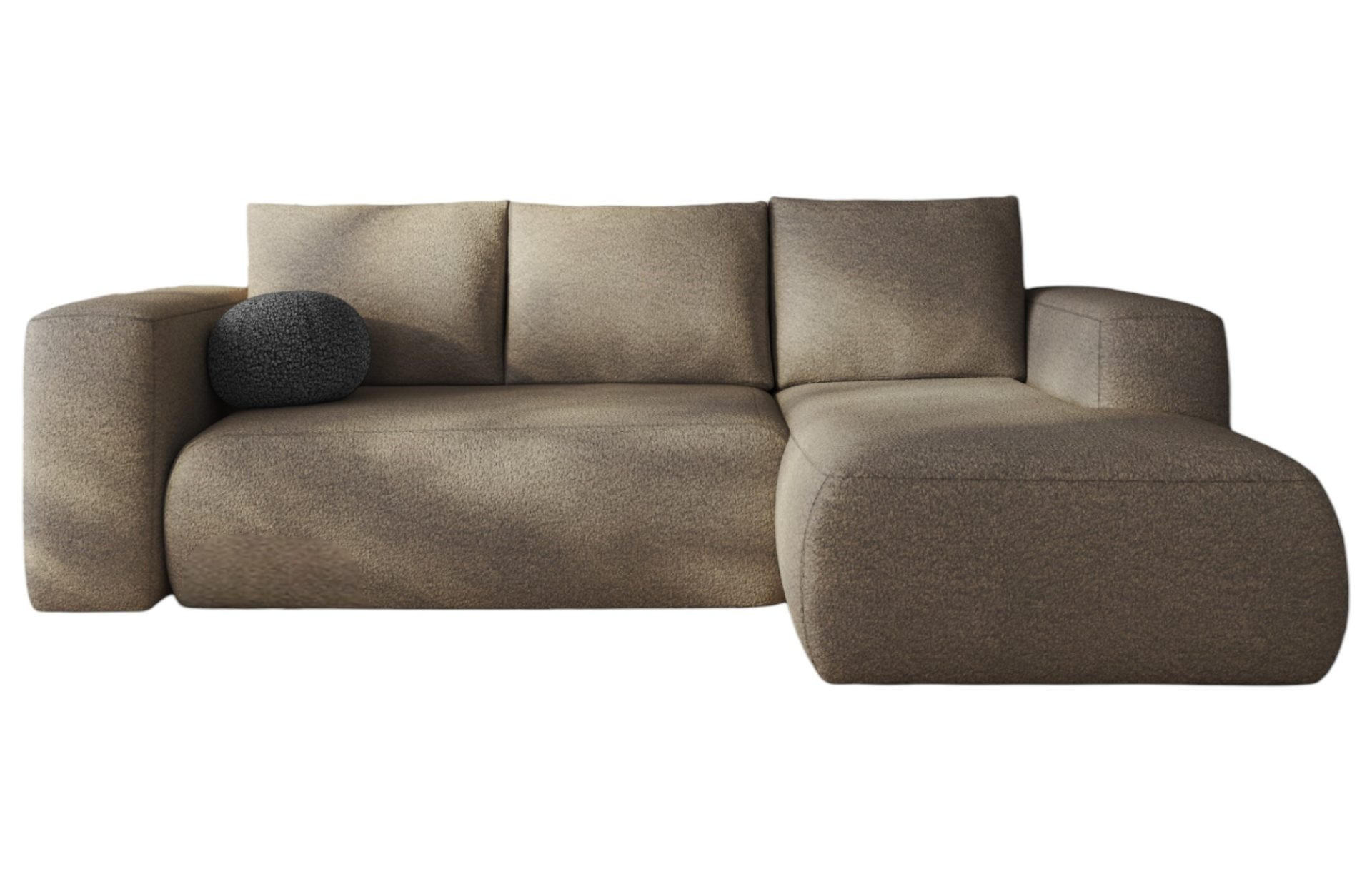 ECKSOFA LAMBI, Grau Beige - Lambi 03 - Cappuccino, Textil (266/114cm) - Moderno Meble