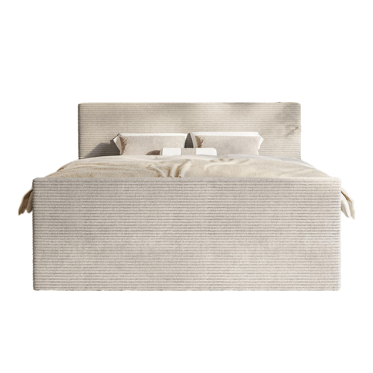BOXSPRINGBETT Velipoja Cord 160x200 cm, Beige - Beige, Textil (160/200cm) - Fedve