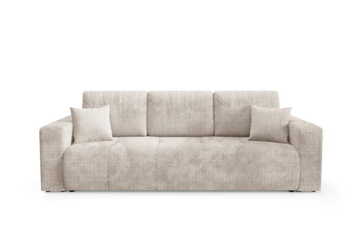SCHLAFSOFA mit Bettkasten Cremig - Beige, Textil (244/70/92cm) - Furnisell