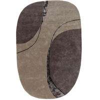 TEPPICH Wollteppich Shape Taupe - Taupe, Textil (160/1cm) - KUNSTLOFT