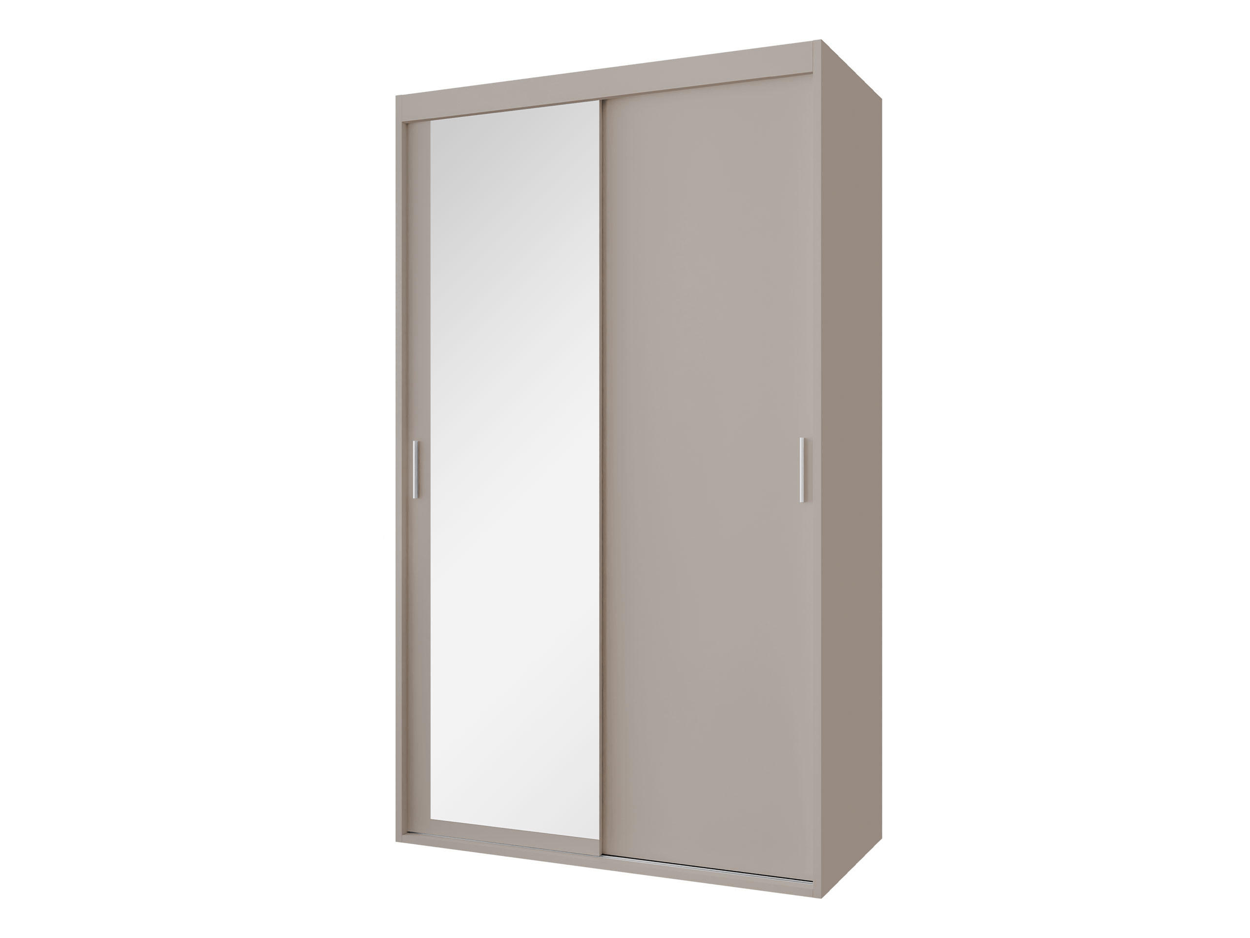 SCHWEBETÜRENSCHRANK Rejat 120 - Kaschmir/Silberfarben, Holzwerkstoff/Kunststoff (120/205/60cm) - MIRJAN24