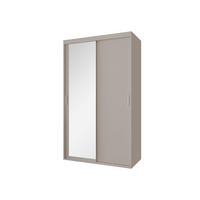 SCHWEBETÜRENSCHRANK Rejat 120 - Kaschmir/Silberfarben, Holzwerkstoff/Kunststoff (120/205/60cm) - MIRJAN24