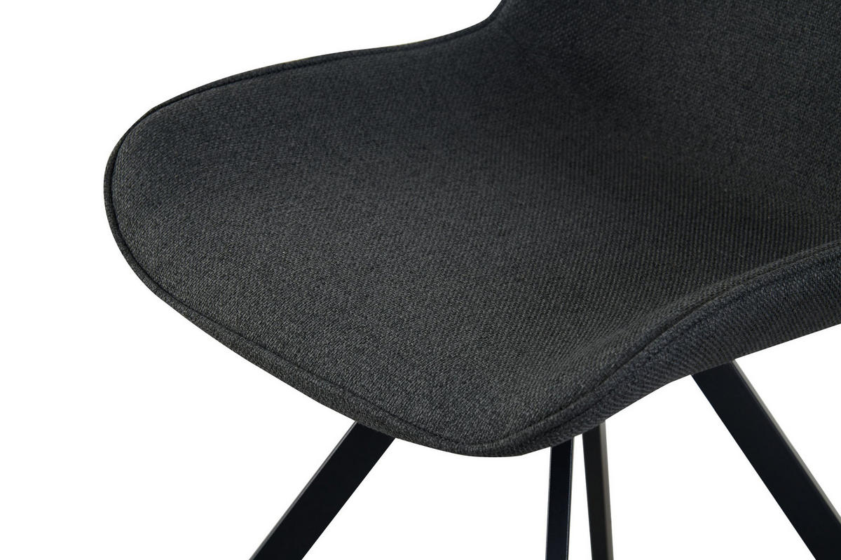 DREHSTUHL 2er Set Rio Stühle in Anthrazit - gemütliches Design - B/H/T: 52x85x61 cm - Anthrazit, Textil (61/85/52cm)