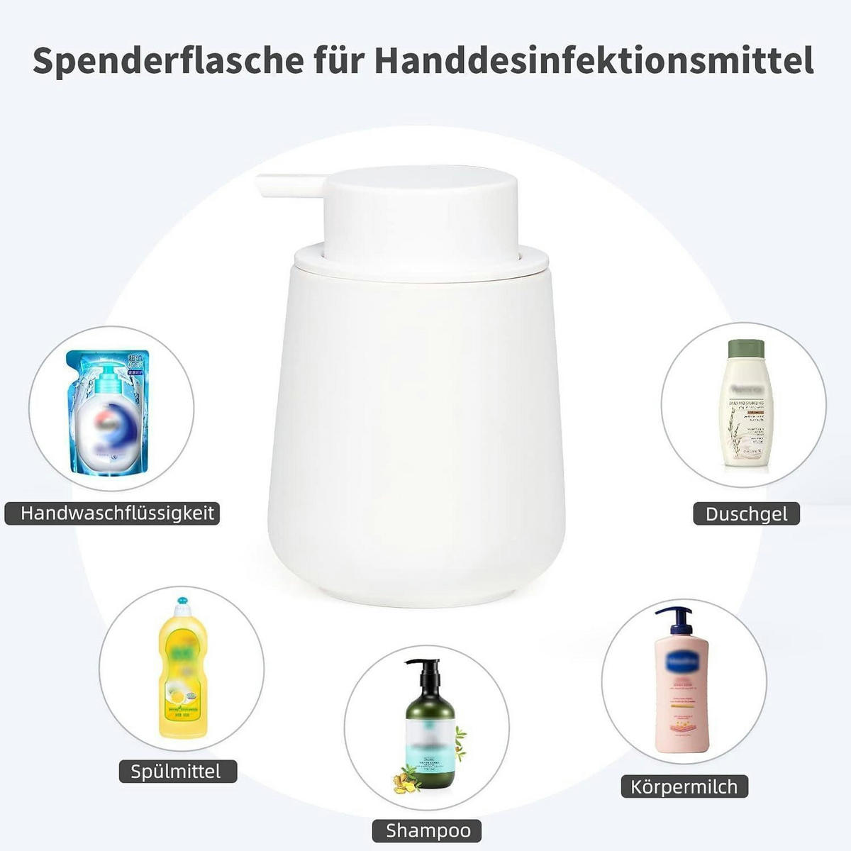 SEIFENSPENDER Keramik Weiß 350ml - Weiß, Keramik (9/12/9cm)
