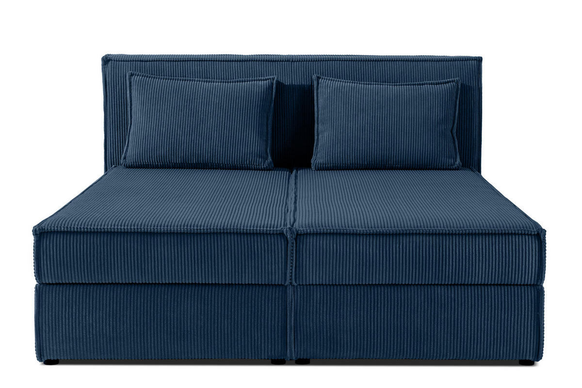 BOXSPRINGBETT ROTI mit Stauraum, marineblau - Schwarz/Dunkelblau, Holz/Holzwerkstoff (160/200cm) - KONSIMO®
