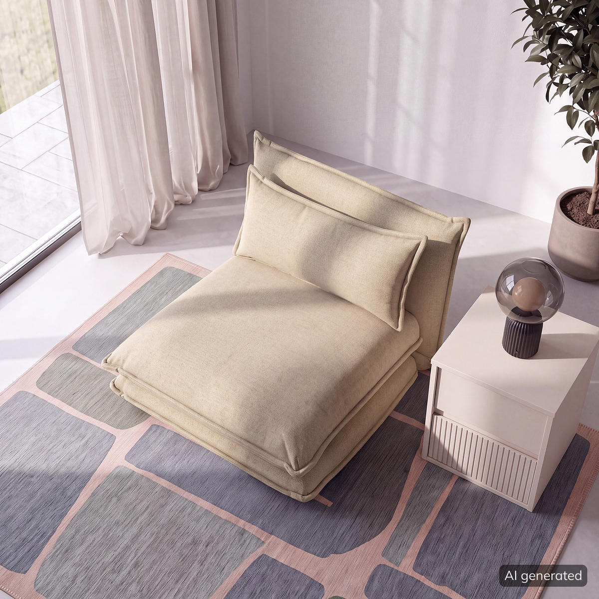 SCHLAFSESSEL - Beige, Textil (78/56/74cm) - home24