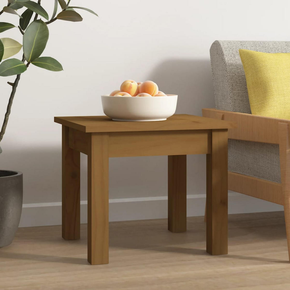 COUCHTISCH Honigbraun 35x35x30 cm Massivholz Kiefer - Braun, Holz (35/35/30cm) - furnicato