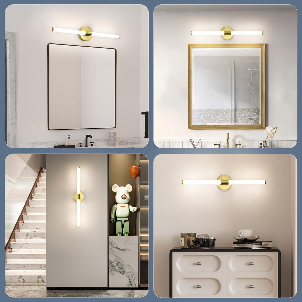 SPIEGELLEUCHTE Klyndark 12/6.6/60 cm - Goldfarben, Kunststoff (60/12/6.6cm) - ZMH