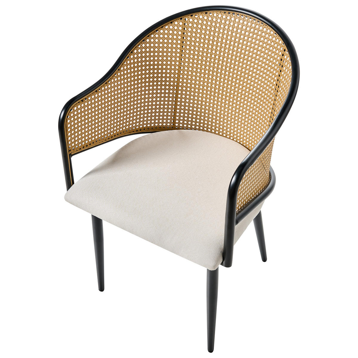 ÉTKEZŐSZÉK 2 darabos Szett Fém Fekete Weimar - fekete/krém, fém (51/83/55cm) - Beliani