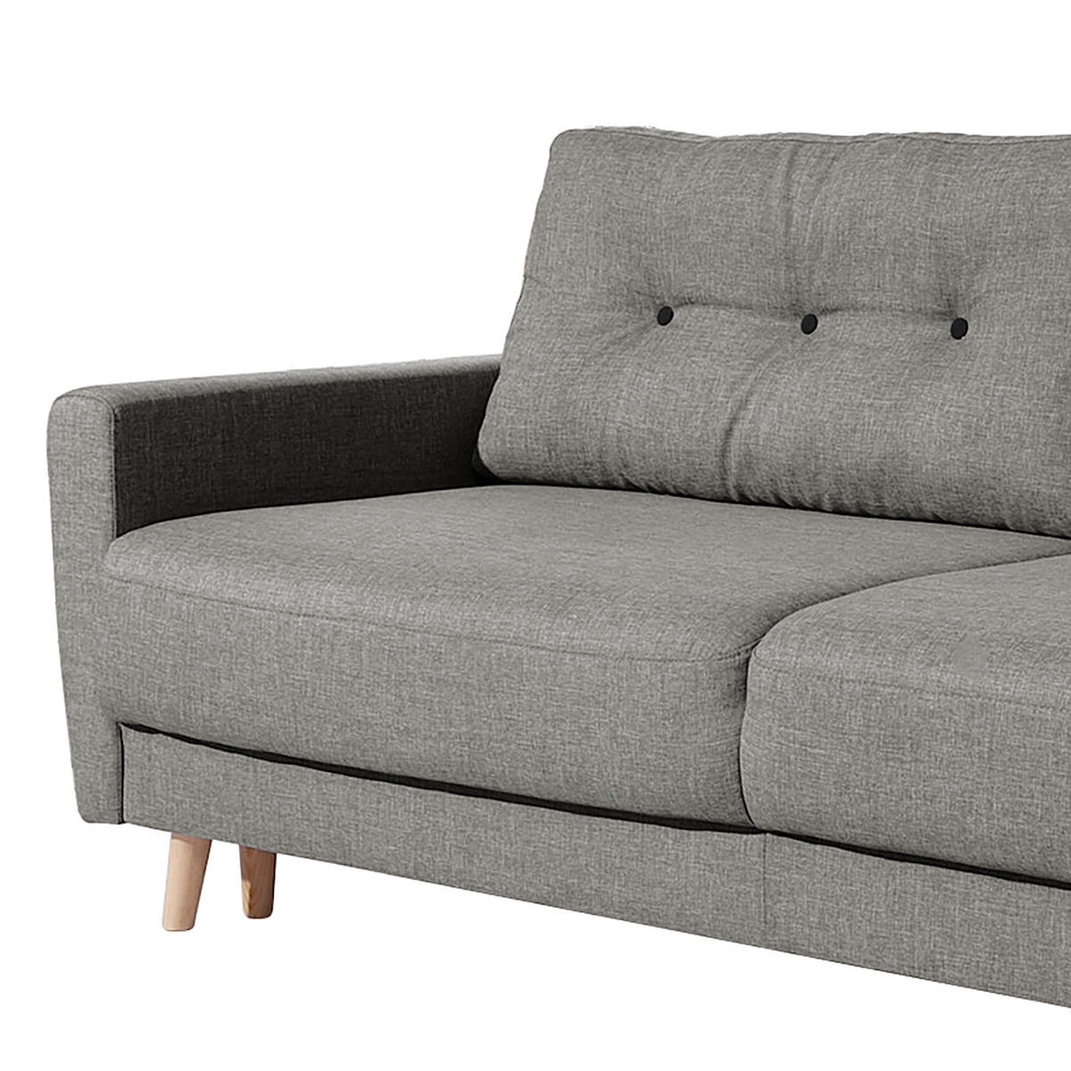 3-SITZER SOFA - Grau, Textil (220/90/90cm) - home24