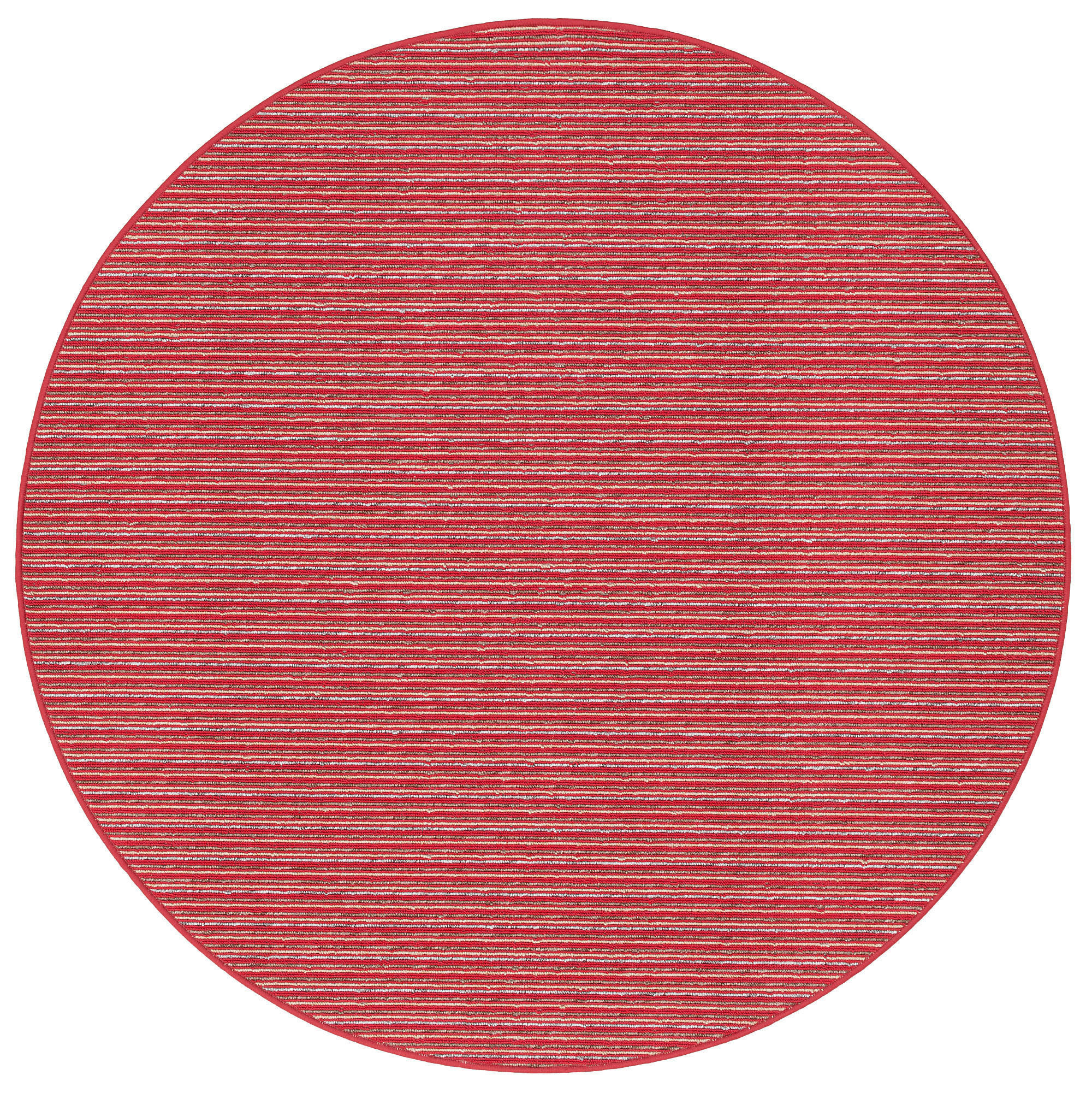 STREIFENBERBER TEPPICH MARTA RUND - Rot, Textil (200/200cm) - Snapstyle