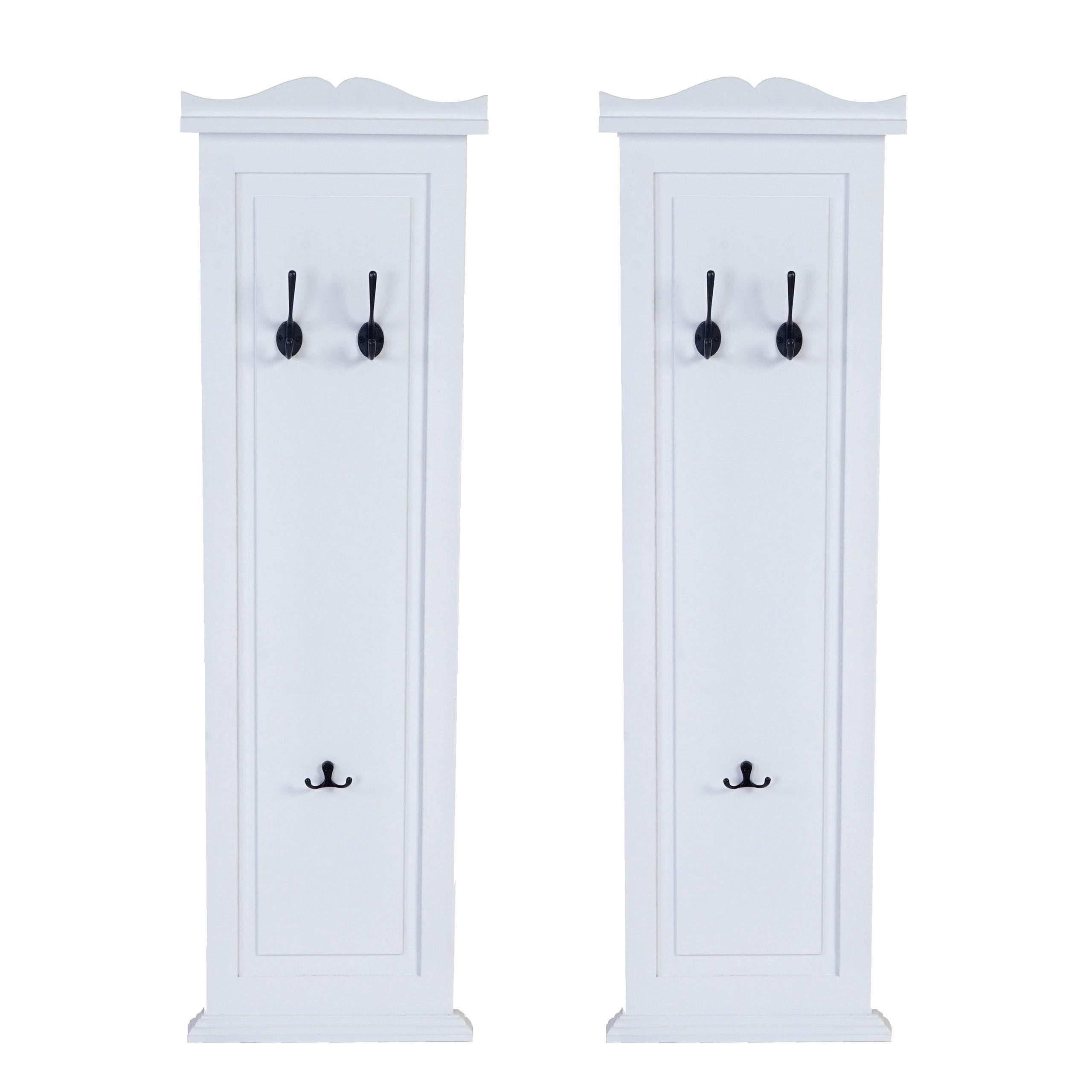 WANDGARDEROBE Weiß 2er-Set - Weiß, Holz (28/109/5cm) - MCW