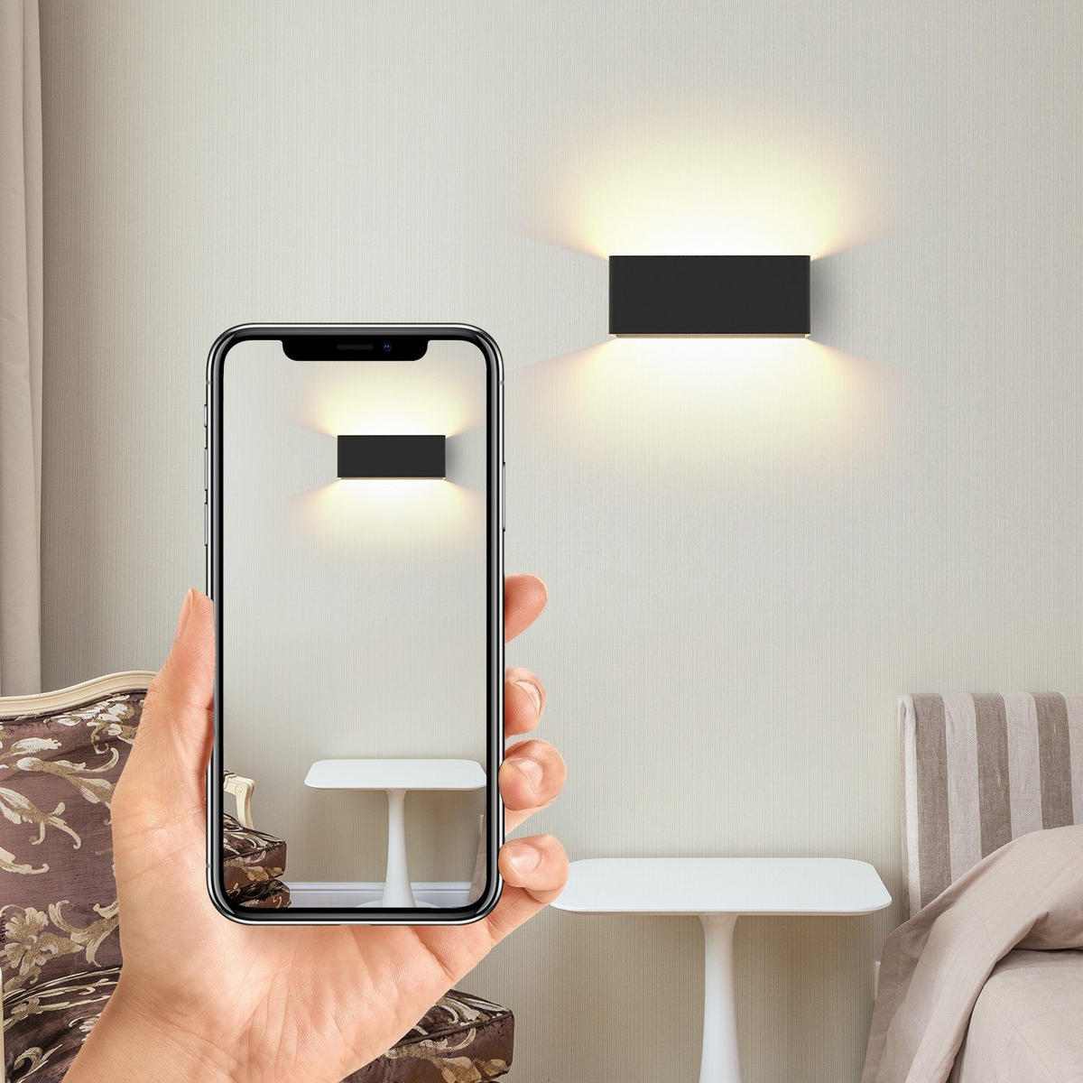 LED WANDLEUCHTE Herz 2er-Set - Schwarz, Metall (10/8/20cm) - Nettlife