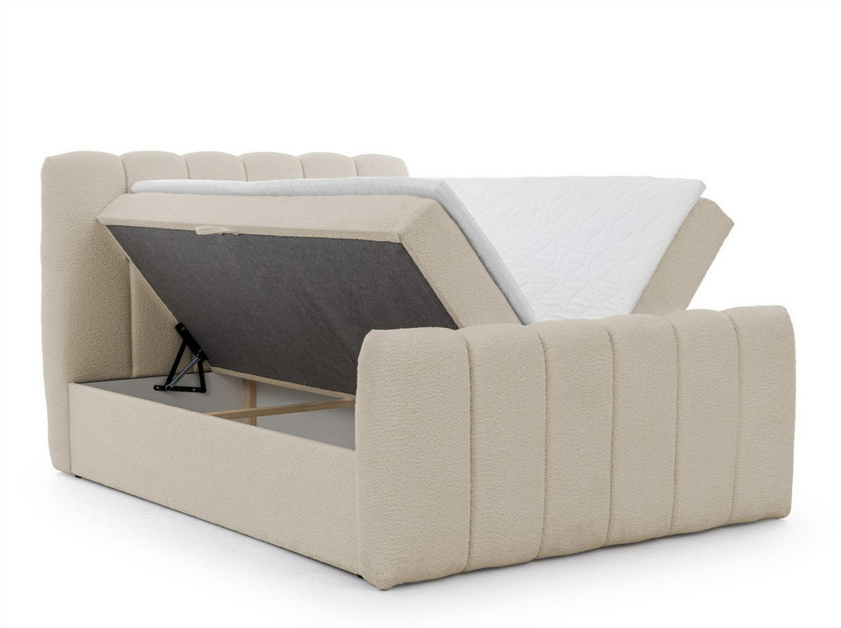 BOXBETT Denis Premium - Beige, Holzwerkstoff/Textil (180/200cm) - Fun Möbel