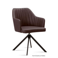ARMLEHNSTUHL drehbar (8er-Set) Dennie 58x81x60 Schwarz/Braun - Schwarz/Braun, Kunststoff (60/81/58cm) - 58aufmkessel