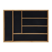 BESTECKKASTEN Bambus - Multicolor, Holz/Holzwerkstoff (35.5/5/25.5cm) - Relaxdays