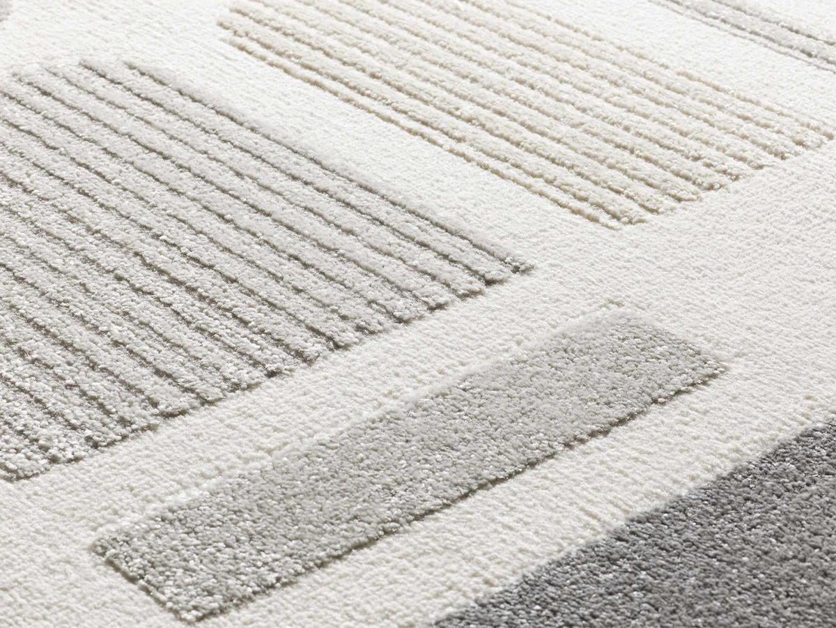 WEBTEPPICH creme Flora 133/190 cm - Silberfarben/Creme, Naturmaterialien/Textil (133/190cm) - Atticgo
