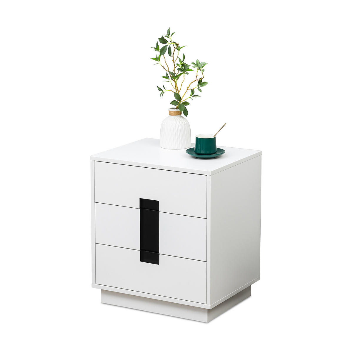 KOMODA - biela, kompozitné drevo (50/56/40cm) - Relaxdays